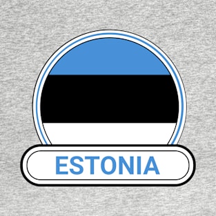 Estonia Country Badge - Estonia Flag T-Shirt